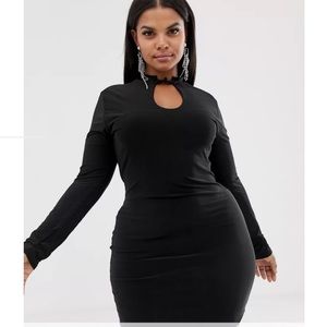 NWT ASOS Curve New Girl Order Curve slinky bodycon dress with high neck sz 18
